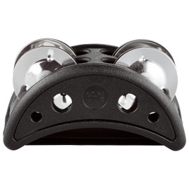 Meinl Percussion CFJS2S-BK Foot Tambourine with Steel Jingles and MDF (Medium Density Fibreboard) Frame, Black