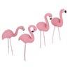 4 Pcs Pink Flamingo Garden Statue Fine Details Stylish Vivid
