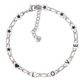 SENFAI Friendship Bracelets for Women Stainless Steel Chain Link Bracelet Preppy Bracelets, Large, Stainless Steel, no gemstone