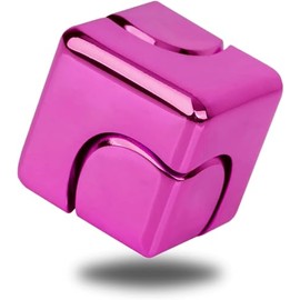 Infinity Gear Fidget Spinner for Kid Adult, Transformable Spinning Top Metallic Fidget Toys for Anti-Anxiety Stress Relief Autism ADHD, 2-in-1 Cube Focus Toy for Desktop Office Classroom Pink