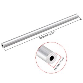 TOP-VIGOR 1Pc 6063 Aluminum Round Tube, 18mm OD 7mm ID 300mm Length Seamless Aluminum Straight Tubing Pipe for Industry DIY Projects
