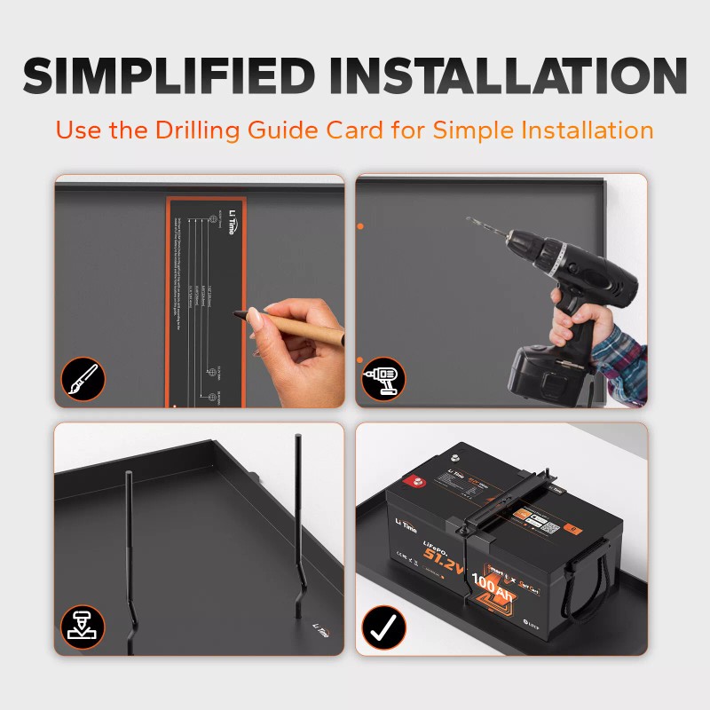 Litime Golf Cart Battery Hold Down Kit Rods for for