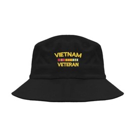 Lufufu Vietnam Veteran Military Embroidered Bucket hat Black