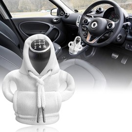 SXCCNW Car Gear Knob Cover, Gear Knob Cover, Gear Knob Cover, Gear Knob Hoodie Cover, Car Shifter Hoodie for Car Gear Lever Decoration, 15 x 13 cm, White