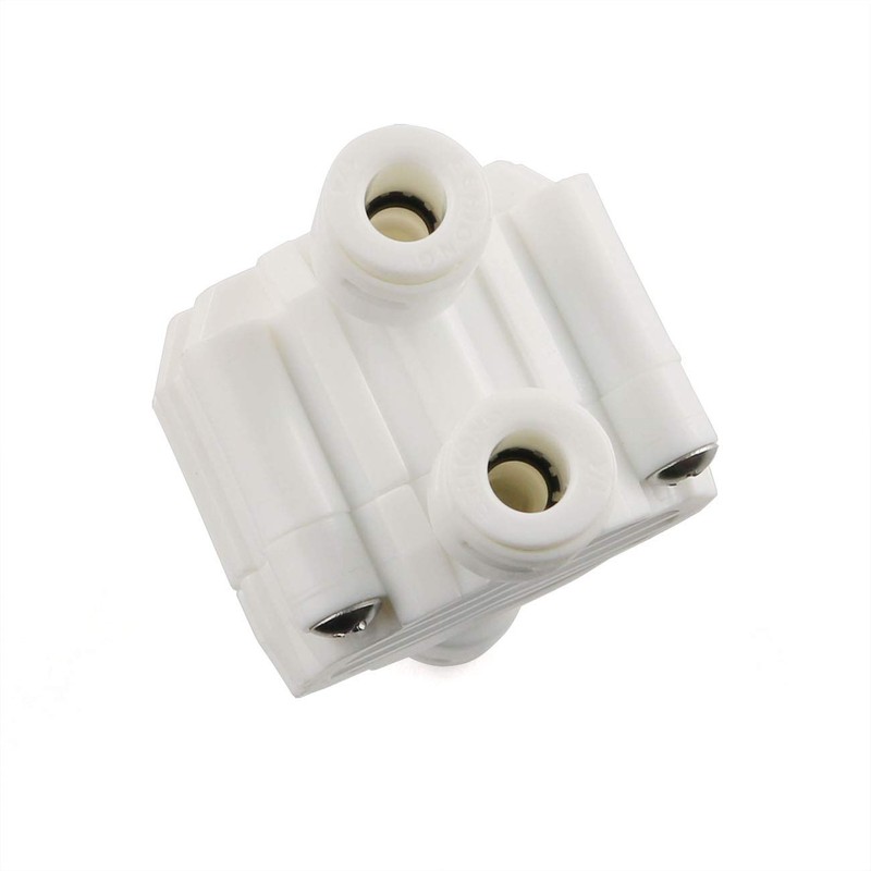 E-outstanding 1/4 Inch Push-Fit 4-Way Automatic Shut-Off Valve with Quick-Connect