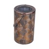 LED Solar Lantern Retro Iron Hollow Portable Warm Light Outdoor