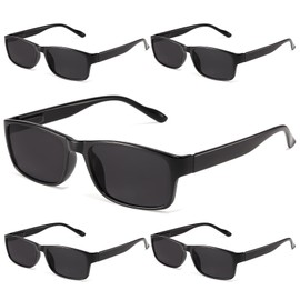 Gaoye 5-Pack Reading Glasses Blue Light Blocking, Readers Sunglasses for Women Men Anti Glare Filter Eyewear Frame (5-Pack Light Black/5 Sun,0.75)