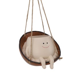 Fockety Macetero con Cara Oscilante, Macetero Colgante de Resina con Cabeza de Flor, Plantas de Interior y Exterior, Macetas Suculentas para Plantas de Cadena de Perlas,