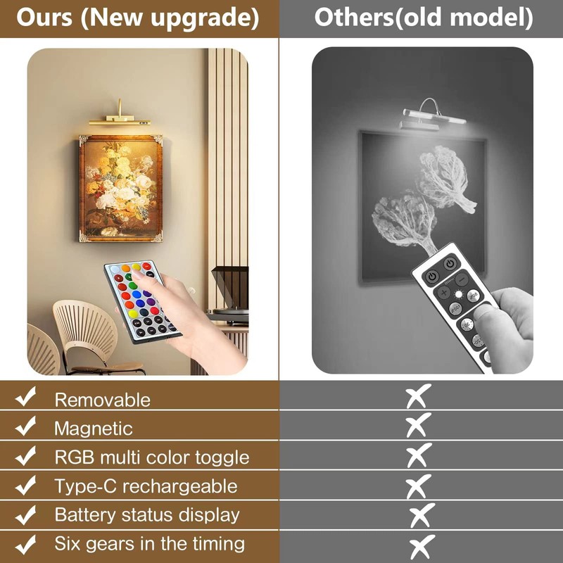 ENWEGEY RGB Picture Light for Wall - 14In Painting Light