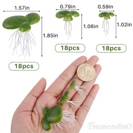 Framendino, 54 Pack Floating Aquarium Plants Artificial Plastic Fake Duckweed Simulation (3 Size)