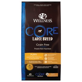 Wellness Natural Pet Food Wellness CORE Grain-Free High-Protein Large Breed Dry Dog Food, Natural Ingredients, Made in USA with Real Chicken (Puppy, 24-Pound Bag)