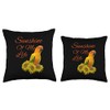 Sun Conure Parrot Sunshine Sunflower Throw Pillow