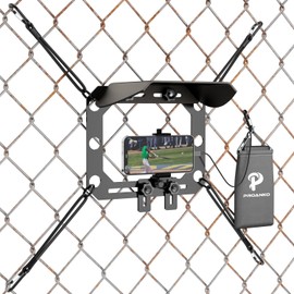 Proanko Phone Fence Mount with Shade for iPhone, GoPro and Other Action Cameras, Multi-Point Adjustable, Mounting Kit for Game Changer, for Recording Baseball,Softball and Tennis Games (Plus)