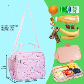 hombrima Insulated Lunch Box Bag, Kids Thermal Cool Bags with Adjustable Strap for Adults Children Women Men Boys Girls School Office Outdoor (PKPony)