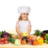 CRJHNS Kids Apron and Chef Hat Set, Adjustable Cotton Child