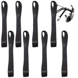 HUIKKJP Tie Down Belts, Set of 8 (Black) 1.0 x 11.8 inches (2.5 x 30 cm), For Securing Motorcycle/Motorcycle Luggage and Side Bags, Prevents Trampo Transportation Falls, Includes Tow Hook, High