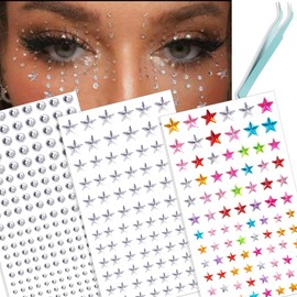 NOOEPC Face Gems,Star Festival Jewels Self Adhesiv Face Jewels Hair Gems Rhinestones, Rave Aaccessories Face Glitter,Rhinestone Stickers for Face, Eye, Makeup, Nail, Body, Crafts