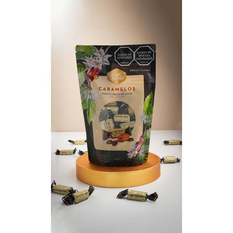 Cafe Quindio Chewy Coffee Caramels 8.5 oz Bag (240g) -