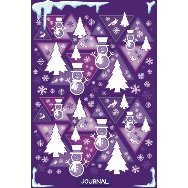 Winter Snowman Journal: Cute Snowmen, Cardinal Birds, Pine Trees And