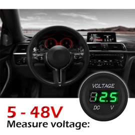 Riloer Digital LED Display Voltmeter Voltage Meter Panel Meter 12-24V Car Motorcycle