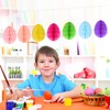 7Pcs Easter Egg Decorations, 3D Honeycomb Easter Decorations, Hanging Egg