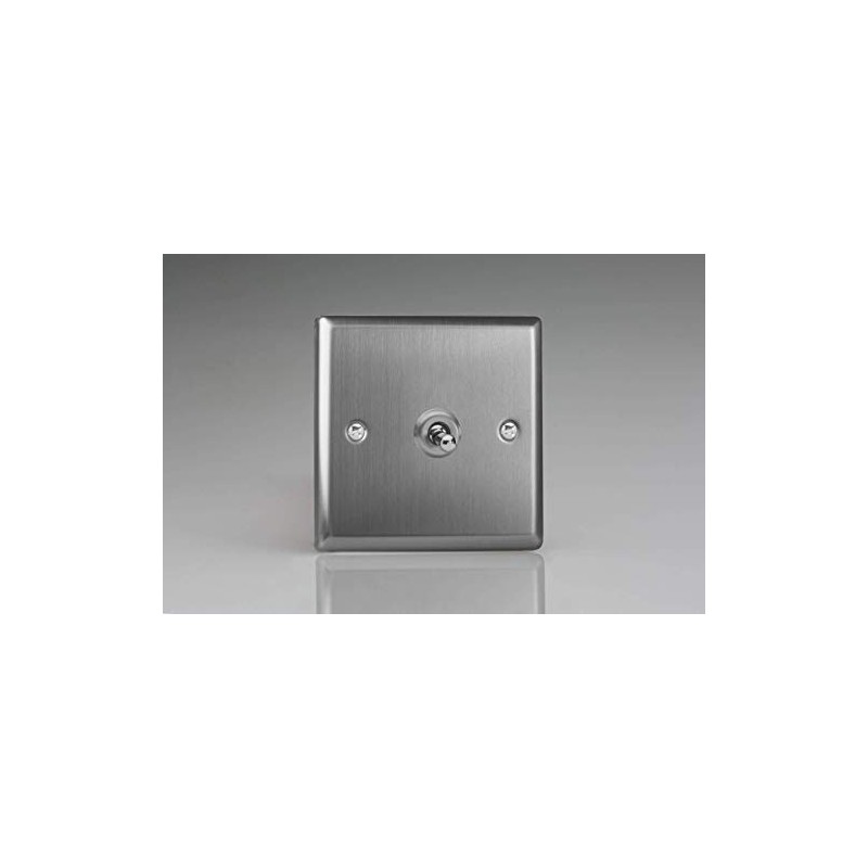 Varilight 1-Gang 10A 1- or 2-Way Toggle Switch Brushed Steel
