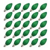 25Pack 7 Watt C7 Ceramic Green Incandescent Light Bulb, Candelabra