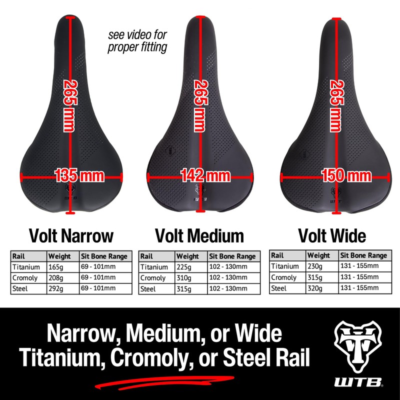 WTB Volt Bike Seat (Saddle) - Comfortable Medium Thickness Padding,