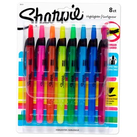 Liquid Retractable Highlighters Assorted Colors, Chisel Tip Highlighter Pens, 1 Set of 8 Count