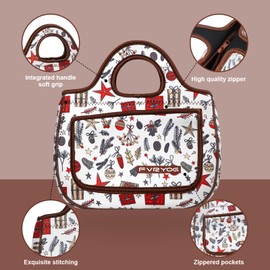 FVRYOG Lunch Bag for Women Soft Neoprene Lunch Bag Lightweight, Thermal Insulated and Reusable Lunch Bag for Women Men