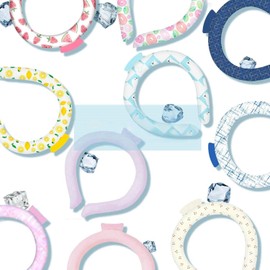 [ｌｉｂｅｒ] ネッククーラー アイスクールリング 母の日 プレゼントアイスネック クールネックリング クールバンド クールリング ネックアイス ネックリング ひんやりグッズ 首元ひんやりリング 可愛い 夏対策 繰り返し使用 軽量 瞬間冷却 長持ち冷感 通勤 猫 犬 熱中症予防 男性 女性 子供 (ランダム色, Sサイズ)