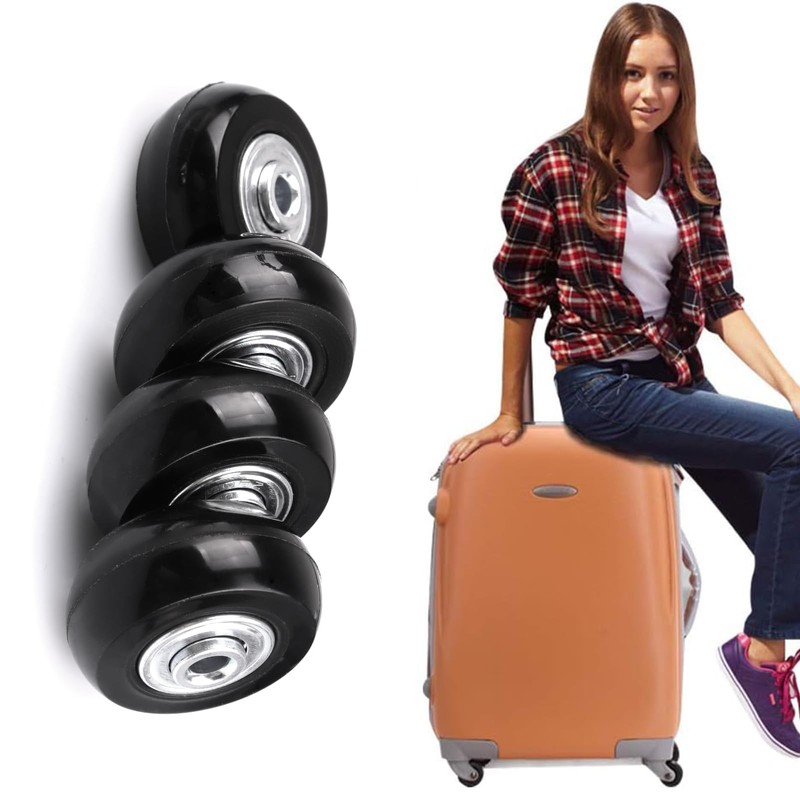 MAEZOE 4-Pack Luggage Suitcase Replacement Wheels, 50mm x 18mm Rubber
