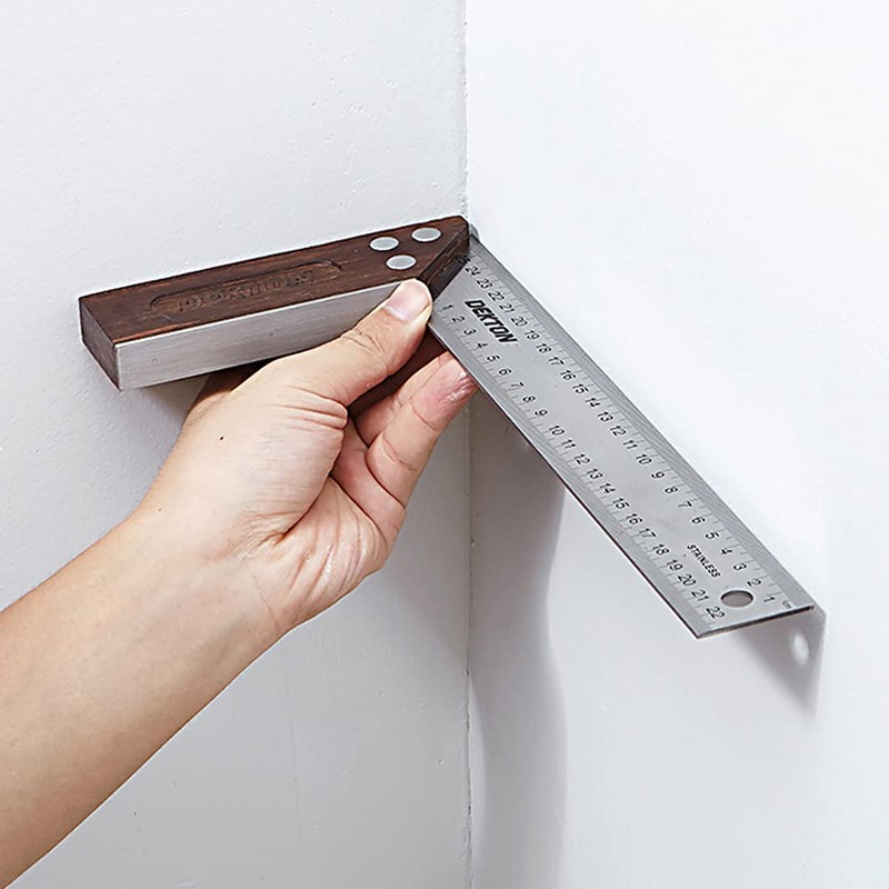 Dekton 8-Inch Bevel Square - Durable Polished Hardwood, Stainless Steel