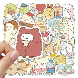 50Pcs Cute Kawaii Stickers, Vinyl Waterproof Stickers for Laptop, Bumper, Skateboard, Water Bottles, Computer, Phone, Lovely Decor Japanese Stickers for Kids Teens Adult (Sumikkogurash_i Stickers)