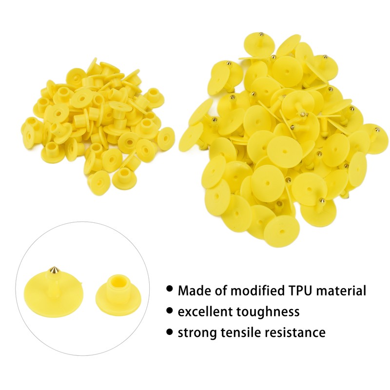 100PCS Animal Round Ear Tags Easy to Distinguish and Use