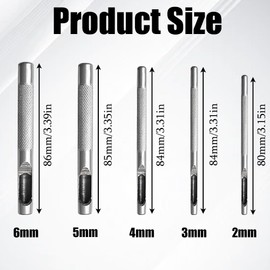 HNGUSNHOP 5 PCS Leather Belt Hole Puncher Tool 2-6mm Leather Hole Punch Oval Gasket Hole Punch Cutter for Leather Watch Strap Cloth Belt Canvas Gasket Belt