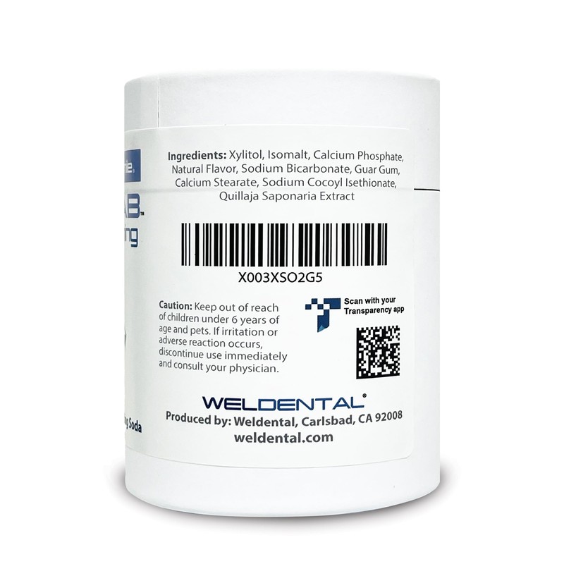 Weldental Chewtab Gentle Whitening Toothpaste Tablets 180 Count Refill (Peppermint)