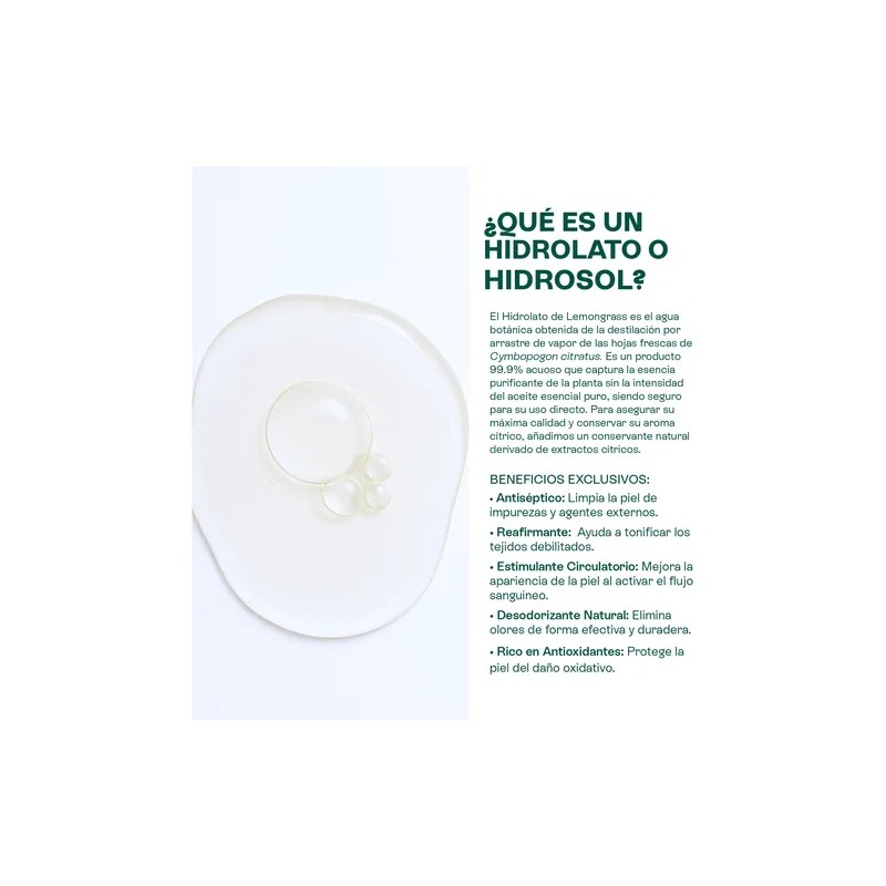 Bio Hidrolato De Lemongrass Purificante, Astringente 500 Ml