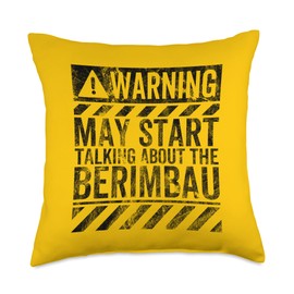 Funny Warning Sign May Start Talking About Berimbau Throw Pillow