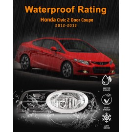 AUTOFREE Fog Lights for 2012 2013 Honda Civic Coupe 2Dr with H11 12V55W Bulbs Fog Lamps Replacement Included Wiring Kits & Switch-1 Pair (Clear Glass Lens)