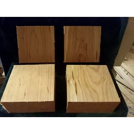 Four premium 6" x 6" x 3" BLACK CHERRY BOWL BLANKS LATHE TURNING BLOCKS WOOD