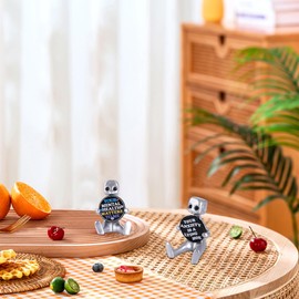 Xuanpax Adorable Tiny Desk Robot Your Anxiety is A Lying H*E Resin Art Toy & Your Mental Health Matters to Me Desktop Ornament for Anxiety Relief, Ideal Office Desk Decoration & Party Supplies