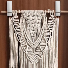 UVKDEENK 2 Pack Wood Towel Hooks for Bathroom, Farmhouse Bath Robe Towel Holder, Vintage Handmade Wooden Wall Mounted Towel Racks for Kitchen Home Storage Decor (White, S)