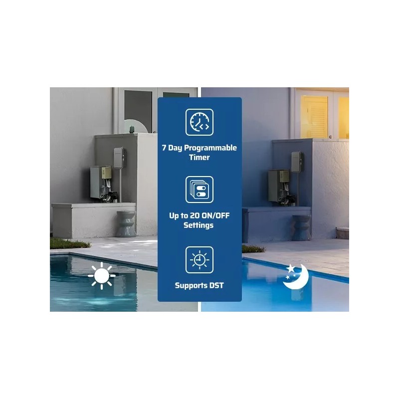 DEWENWILS Pool Timer, Outdoor Digital Timer Box, Outdoor Timer for