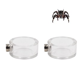 2 Pack Jumping Spider Enclosure Accessories, Leak-Proof Jumping Spider Feeding Dish with Magnet, Acrylic Water Bowl for Jumping Spider, Tarantula, Mantis, Other Small Reptiles or Insects