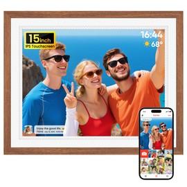 Frameo Digital Photo Frame-15Inch WiFi Large Digital Picture Frame with 32GB Memory, 1024x768 IPS Touch Screen Electronic Photo Frame, Auto-Rotation/Wall Mountable, Instant Sharing via Frameo App