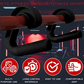 Infinite Fitness Nonslip Hook Handle Neutral Grip Cable Machine Attachment for Pull-up Bars, Barbells and Resistance Bands