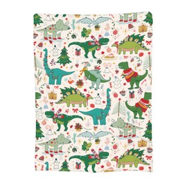 Eitqtbea Cute Christmas Dinosaur Blanket Kids Blanket Flannel Lightweight Throw Blankets Gifts for Boys Girls Adults 60"x50"