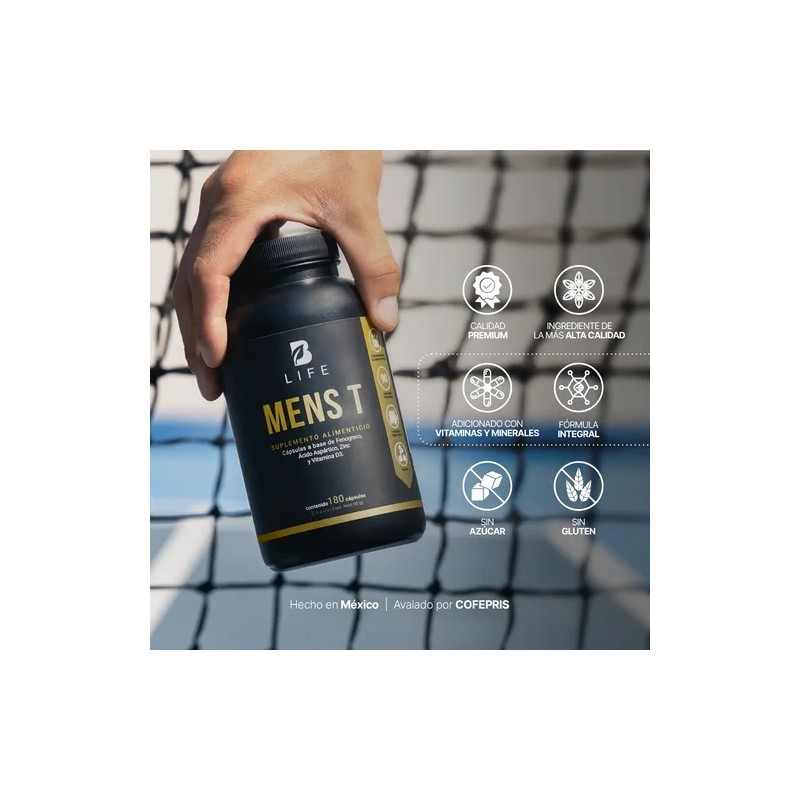 Mens T 180 Cápsulas Testosterona Con Fenogreco Y Zinc B
