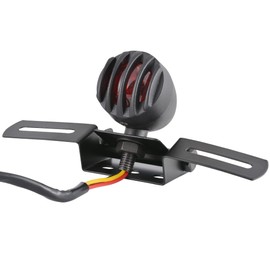 KATUR 1Pcs 12V 10W Motorcycle Tail Light Stop Licenses Brake Lamp Compatible with Chopper Bobber Cafe Racer,Bullet Steel Housing Motos Light for Harley